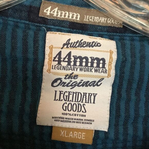 44mm Legendary Work Wear Original Vintage Men’s XL Blue Plaid Snap Button Shirt - Picture 3 of 16